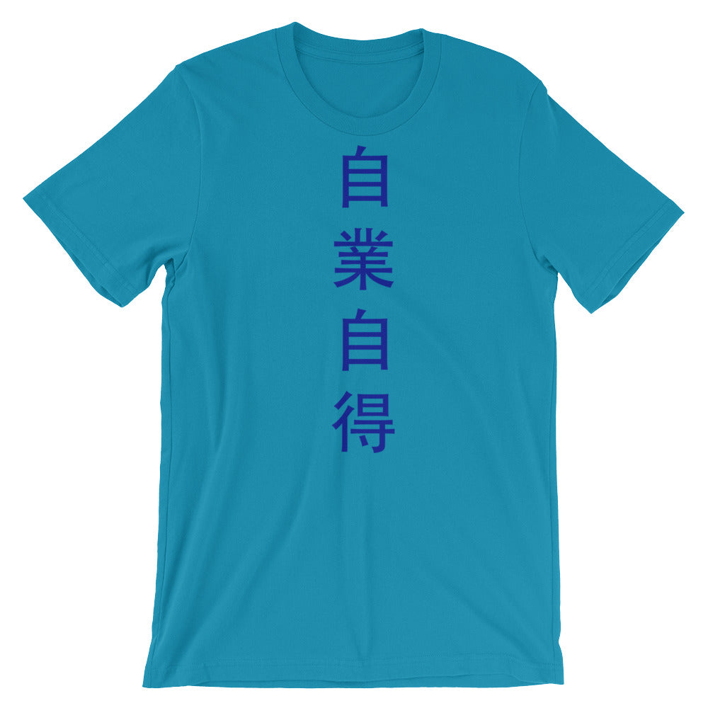 You Get What You Deserve t shirt, Japanese Kanji quote