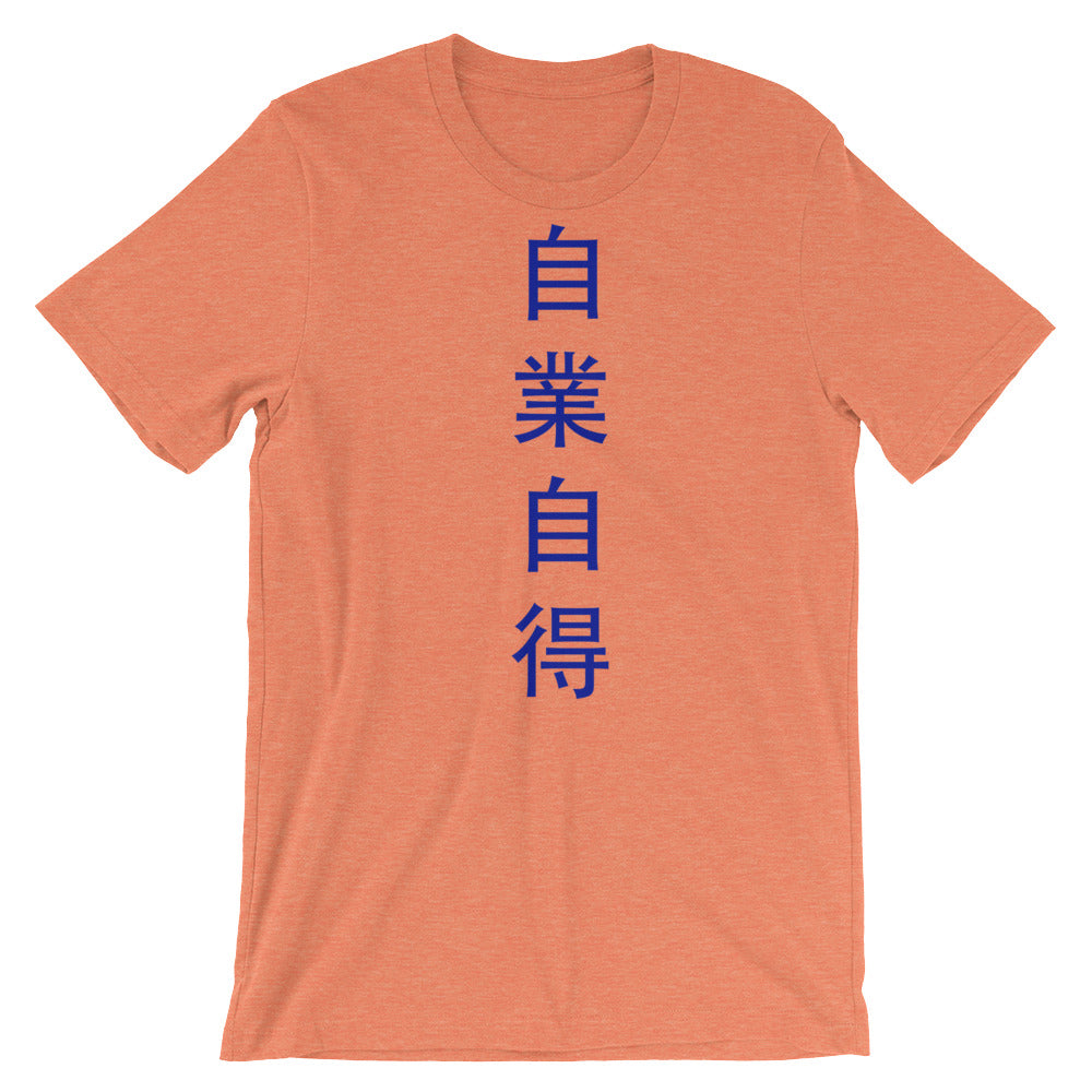 You Get What You Deserve t shirt, Japanese Kanji quote