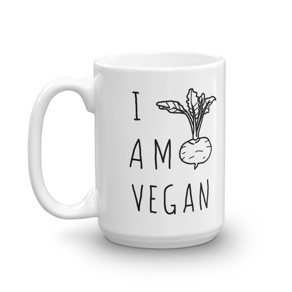 I Am Vegan Coffee Mug, Vegan Ceramic Coffee Mug