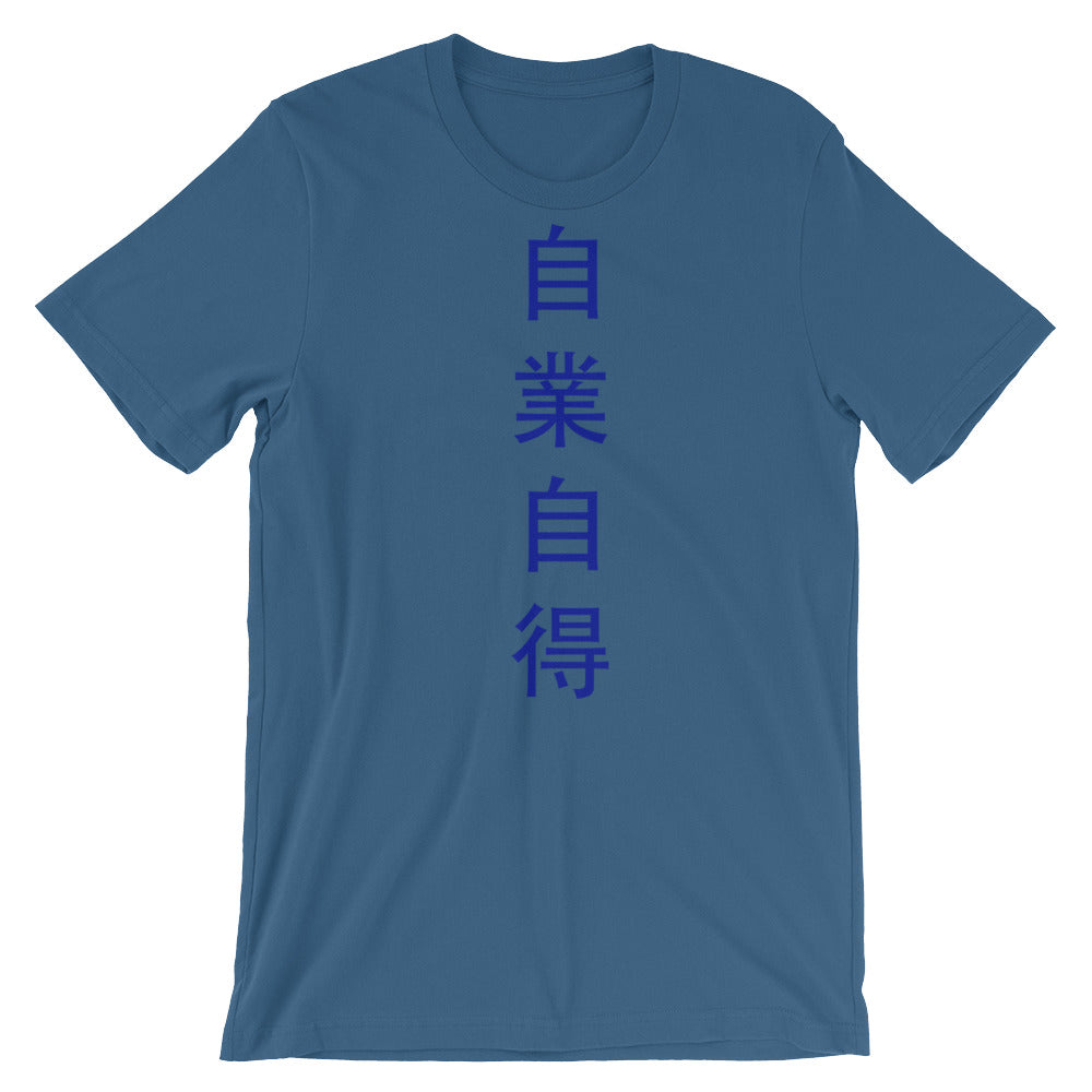 You Get What You Deserve t shirt, Japanese Kanji quote