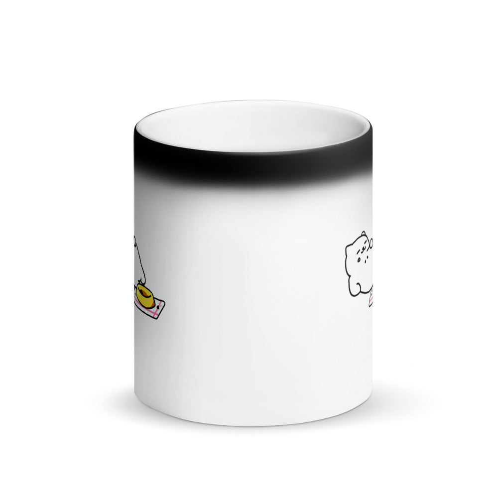 Matte Black Magic Fluffy Cat Mug