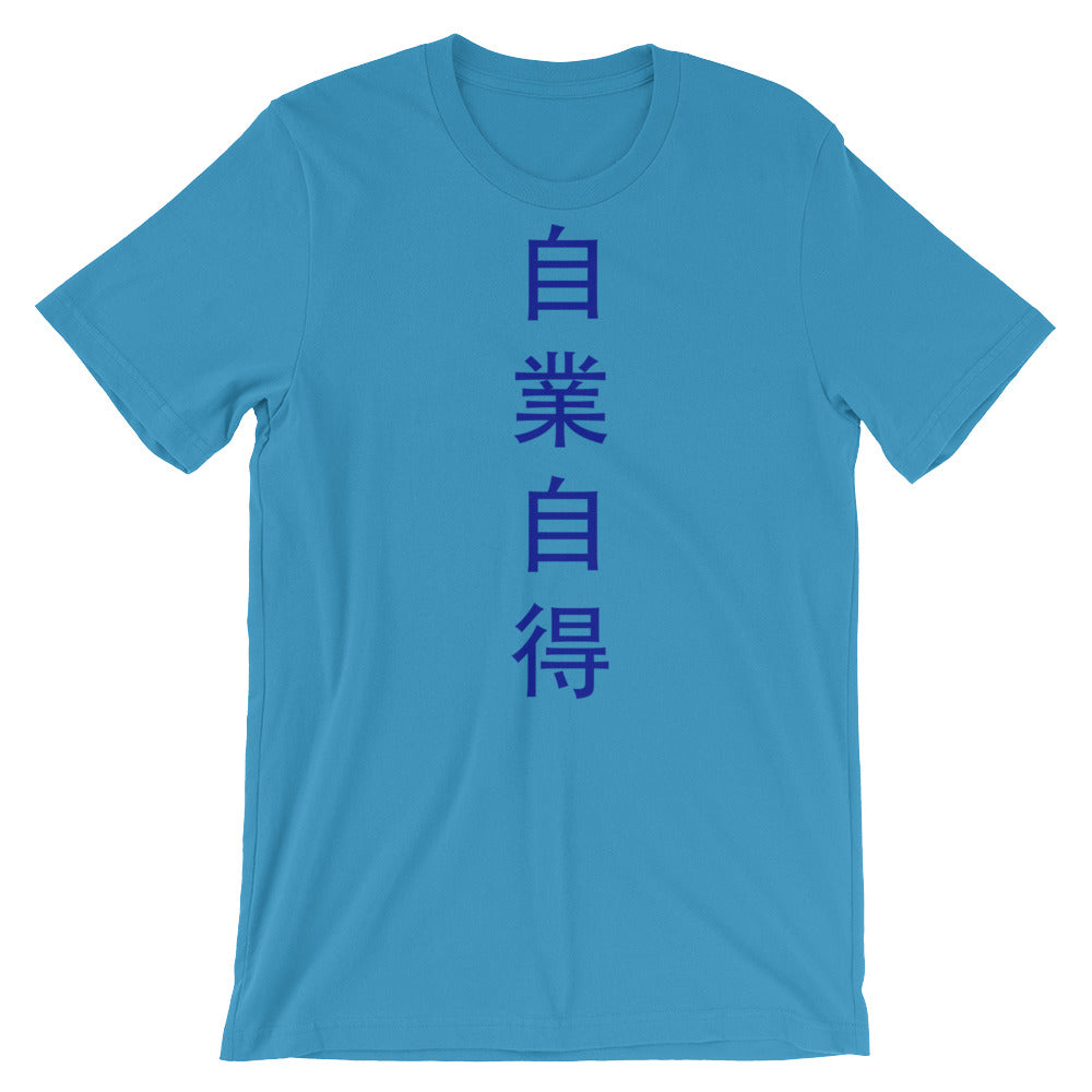 You Get What You Deserve t shirt, Japanese Kanji quote