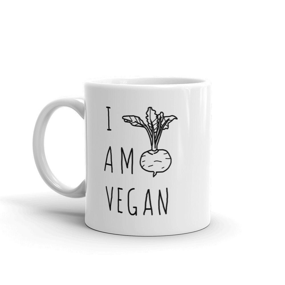 I Am Vegan Coffee Mug, Vegan Ceramic Coffee Mug