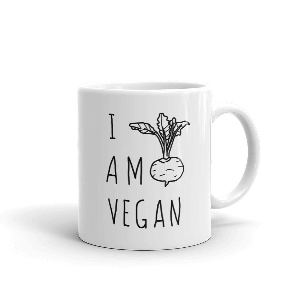 I Am Vegan Coffee Mug, Vegan Ceramic Coffee Mug