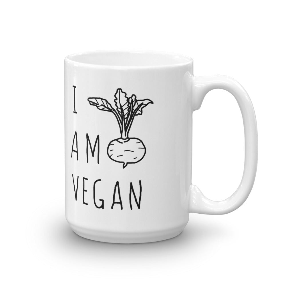 I Am Vegan Coffee Mug, Vegan Ceramic Coffee Mug