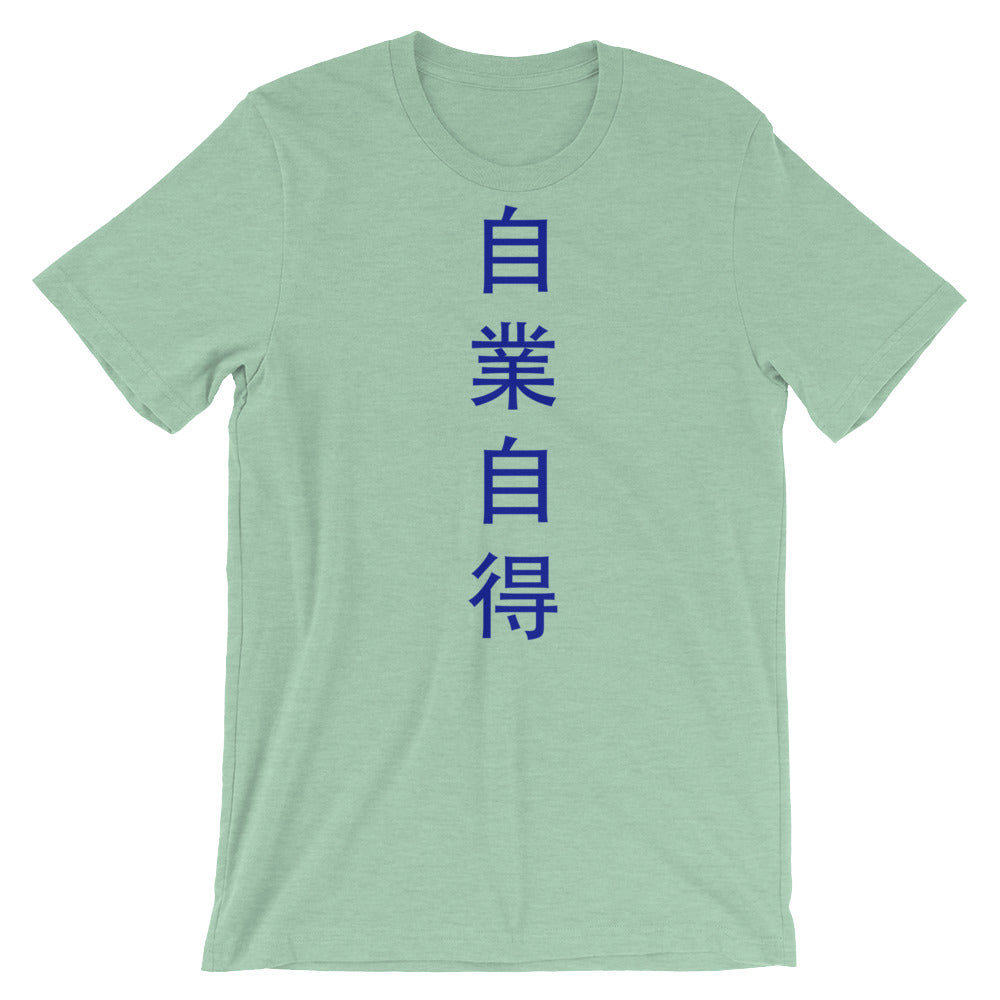 You Get What You Deserve t shirt, Japanese Kanji quote